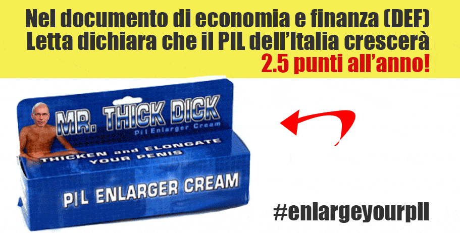 Promessa di Enrico Letta sul pil lettamente animazione