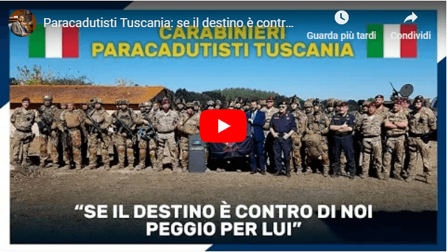 1° Reggimento Carabinieri Paracadutisti “Tuscania” angelo tofalo paracadute lancio video