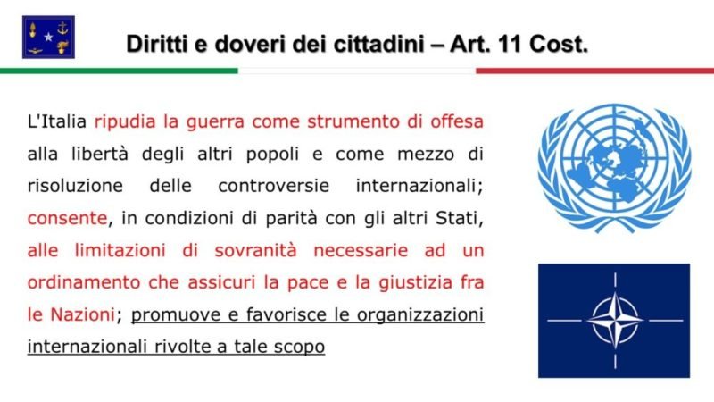 missioni militari italia ripudia la guerra