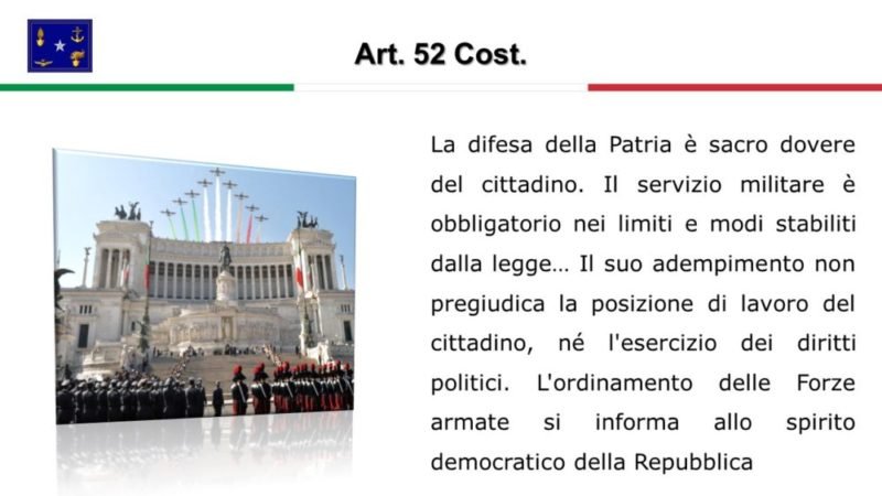 servizio militare obligatorio articolo 52 costituzione