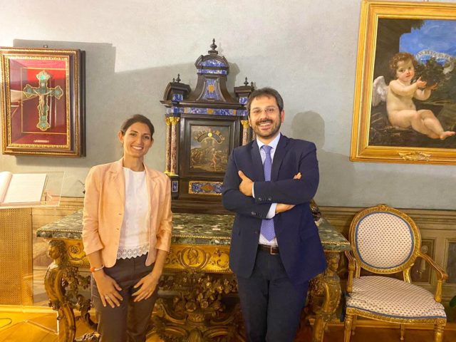 La Sindaca di Roma Virginia Raggi e Il Sottosegretario di Stato alla Difesa Angelo Tofalo